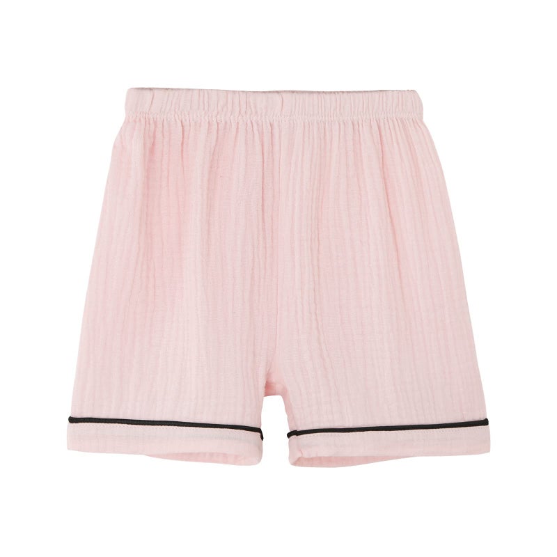 JWWN Kids Short Sleeve Pajama Set 100% Cotton Button Down Sleepwear Big Girls Summer Soft Lounge Set (Pink,9Years) - Image 3